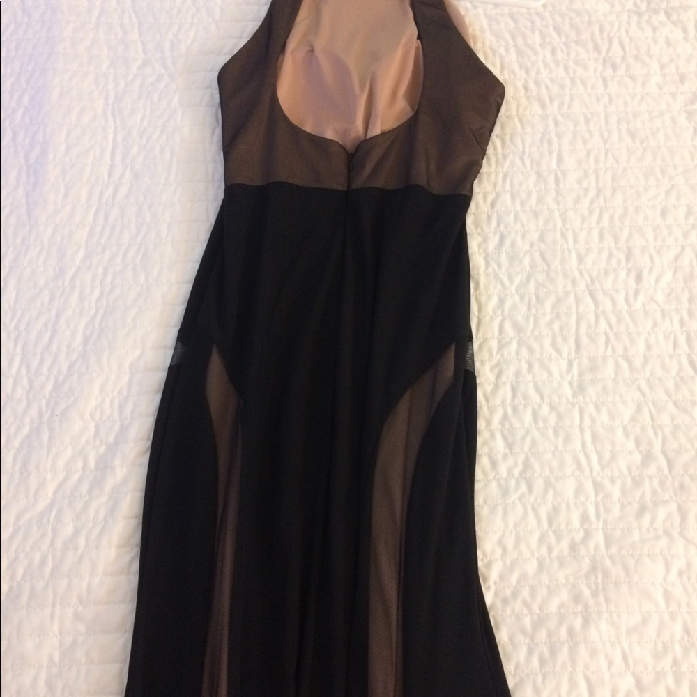Night Way - Black/Nude Mesh Gown - Picture 6 of 7